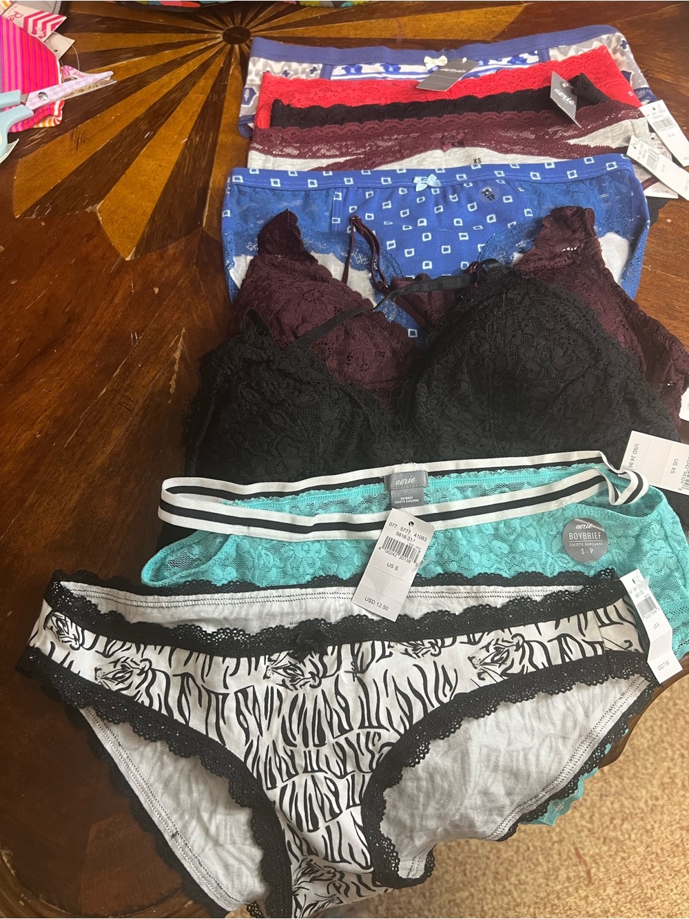 Women’s Lace Bralette & Bikini Panty Set - Black, Maroon, Teal, Blue, Red